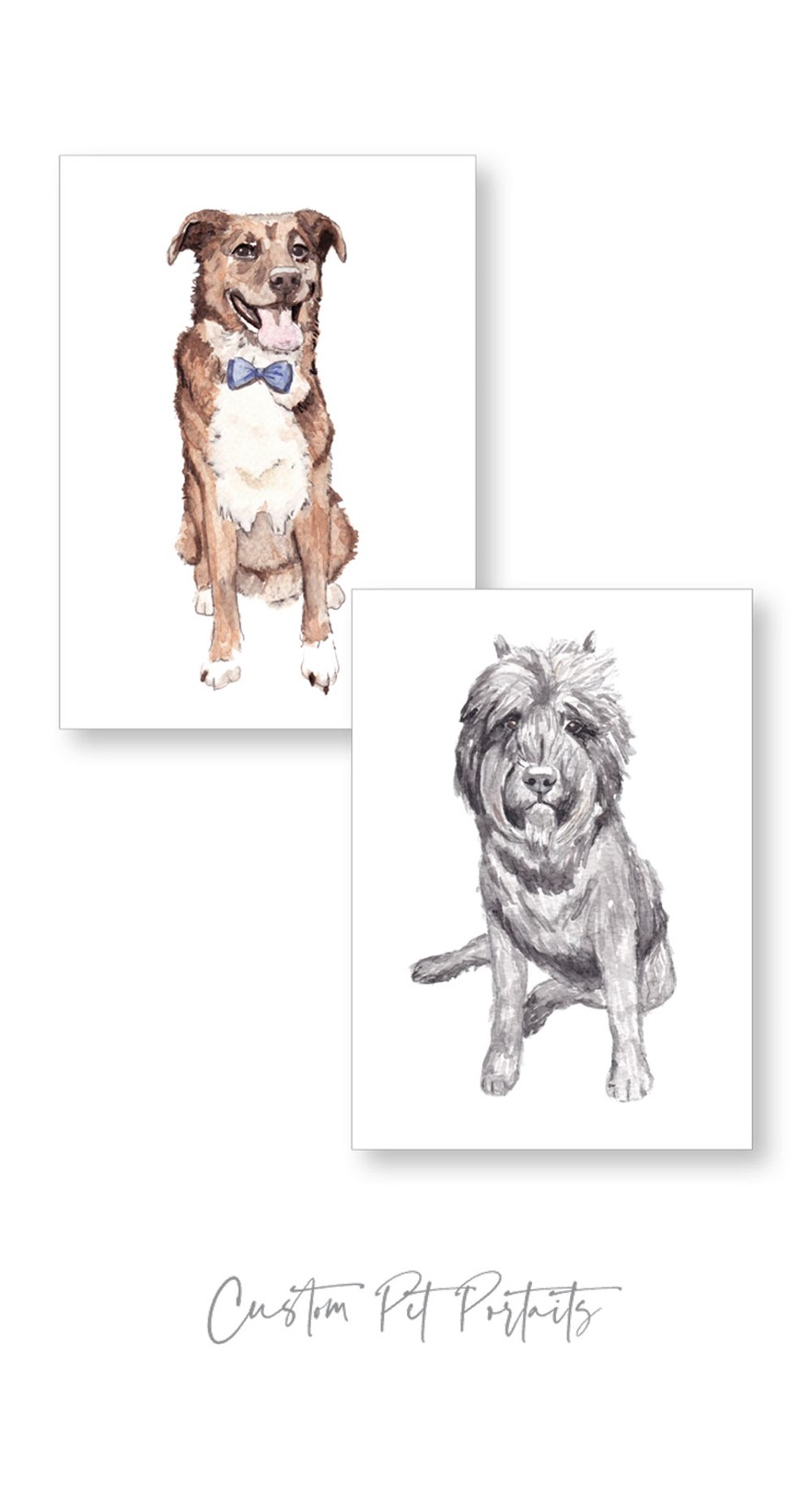 Watercolor Dog Paintings | Paper Daisies Stationery